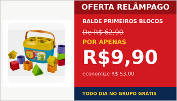 Balde Primeiros Blocos por R$ 9,90