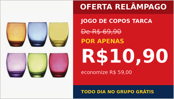 Jogo de Copos Tarca por R$ 10,90