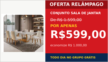Conjunto Sala de Jantar por R$ 599,00