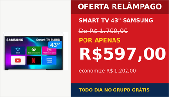Smart TV 43" Samsung por R$ 597,00