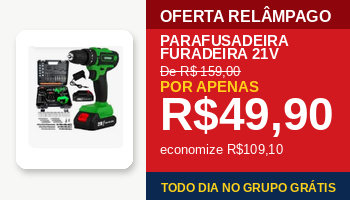 Parafusadeira Furadeira 21V por R$ 49,90